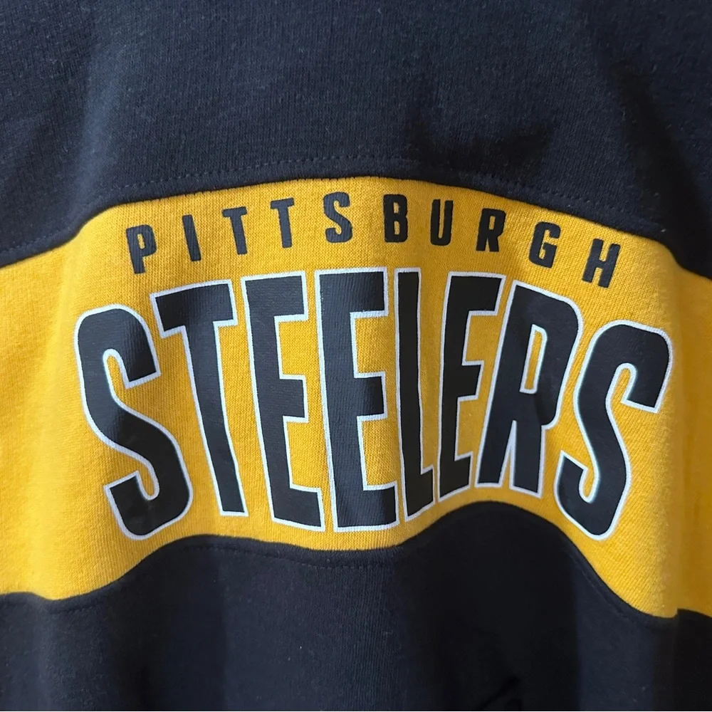 NFL Youth Size 10-12 Pittsburgh Steelers Black and‎ Gold Hoodie NEW Boy/Girl